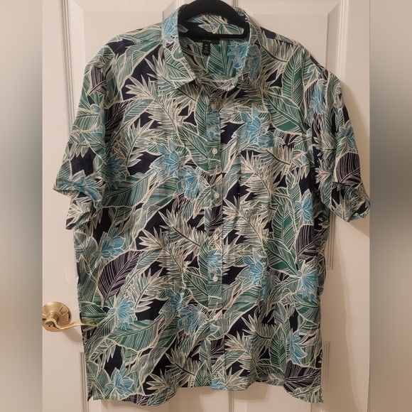 Club Room Other - Linen Club Room Luxury Men's Shortsleeve Button-down Hawaiian Print Shirt XXL